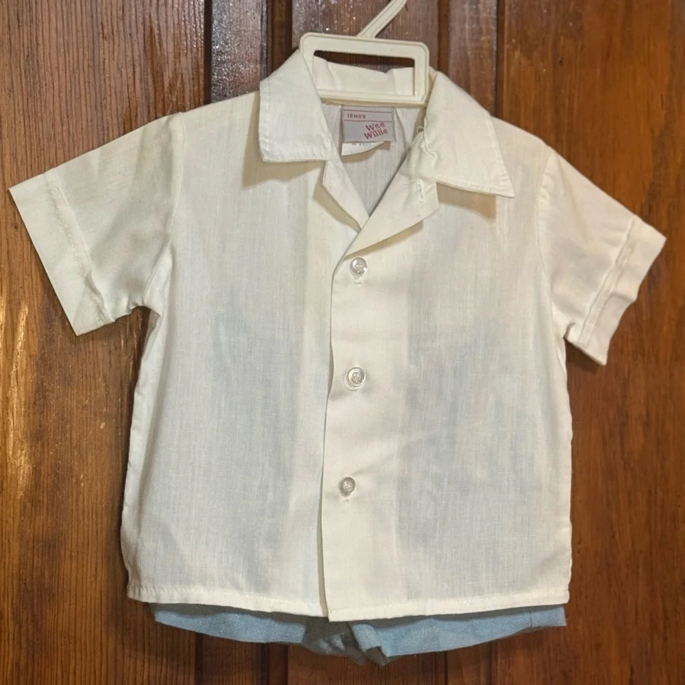 Vintage Boys 3 piece Outfit Set with Vest Wee Willie 12 Months